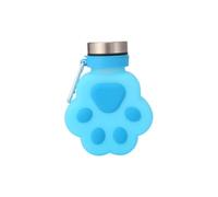 Shurhome Gobelet en silicone avec motif de pattes - Peu encombrant - Bleu | Accessoire de transport léger à clip pour les excursions dans un sac de bureau