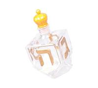 Shurhome Hanukka Décanteur en verre doré avec caractères hébreux pour tradition juive et décoration de table Hanoukka