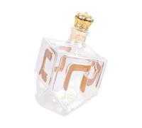 Shurhome Hanukka Décanteur en verre doré avec caractères hébreux pour tradition juive et décoration de table Hanoukka