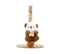 Shurhome Joli pendentif en peluche en coton PP doux pour sac à suspendre - Décoration portable pour enfants et adultes - Chaîne en polypropylène, marron, taille unique
