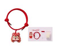 Shurhome Kits de bricolage amusants faits à la main avec des matériaux sûrs, faciles à tisser, corde rouge, accessoires, ensembles de bracelets, taille unique, comme décrit