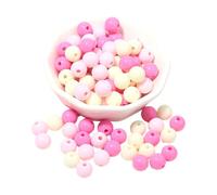 Shurhome Lot de 100 perles fixes en acrylique de 10 mm avec trou de 2,4 mm pour la fabrication de bijoux, travaux manuels, bracelets, colliers, accessoires, perles artisanales