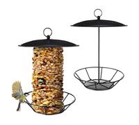 Shurhome Lot de 2 mangeoires à oiseaux pratiques et faciles à installer - Installation facile - Construction en métal pour le placement dans le jardin - Observation des oiseaux