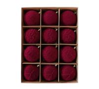 Shurhome Lot de décorations de Noël texturées C | Rich Crimson Tree Ready Balls Décoration de Noël pour arbres, cheminée, présentoirs de vente au détail