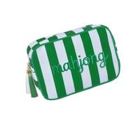 Shurhome Mallette Mahjong robuste en tissu avec renforcement vert | Tissu amélioré pour un rangement sûr et un transport confortable lors des excursions, des réunions