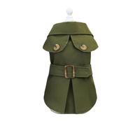 Shurhome Manteau pour chien de petite race, vert militaire, taille L | Design avec ceinture en polyester pour les promenades par temps froid et les looks d'intérieur