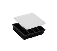 Shurhome Moules à glace pratiques en silicone, 4 cavités, grands compartiments carrés avec couvercle, empêche les odeurs et les déversements lors de la congélation des accessoires Home Club