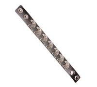 Shurhome Nervous Bill Bracelet à chaîne en cuir avec ceinture modifiable, matière douce et non allergène pour les incidents en plein air, bracelet en cuir flexible style punk, taille unique, comme