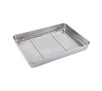 Shurhome Plaque de cuisson simple en acier inoxydable avec support amovible, polyvalente, poêle à frire multifonction en acier inoxydable, grille métallique, familiale, fête, plateau de service, outil