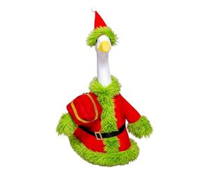 Shurhome Robe à thème oiseau aquatique avec décoration | Costume en tissu doux avec bonnet de Père Noël et ceinture pour la décoration, vêtements d'oiseau aquatique