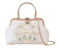Shurhome Sac à main brodé pour femme, style chinois, sac de soirée avec lanière, sac à bandoulière pour femme et fille, sac de mariage, Version A