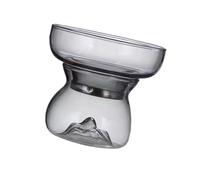 Shurhome Œuf en verre borosilicate, résistant aux hautes températures, miniature transparente, passoire facile à nettoyer, œuf borosilicate pour la séparation de l'eau et la résistance à la chaleur