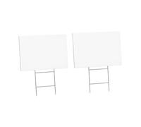 Shurhome Yard Panneau de message, plaques ondulées double face, A | Avec piquets en H en métal pour fête de jardin, instructions d'itinéraire de bienvenue (français non garanti)