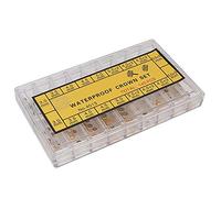 Shurzmotic 140 pièces de couronnes pour montres, assortiment de pièces détachées, kit d’outils de réparation de montres avec boîte de rangement pour horlogers, divers accessoires pour couronn