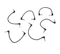 Shurzmotic Kit de câbles pour pédale de guitare, 6 pièces, cordon de patch à effet sans fil pour guitare électrique, fiche plaquée avec noyau en cuivre sans oxygène, câbles à angle