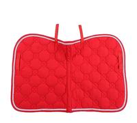Shurzmotic Selle en Coton pour Cheval, Tapis de Selle Respirant et Absorbant la Transpiration avec Bordure Double en Corde et Sangle Ventrale en Sangle PP, équipement équestre léger et durabl (Rouge)