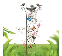Shurzzesj Bain d'oiseaux décoratif en métal - Bain d'oiseaux pour l'extérieur - Gamelle de jardin 2 en 1 - Bain d'oiseaux - Petit support multifonction pour plantes de jardin - Mangeoire amovible