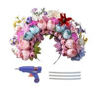 Shurzzesj Bandeau à fleurs pour filles, bandeau à fleurs | Beau bandeau pour cosplay | Couronne de fleurs pour femmes et filles, Kit de fabrication de bandeaux de fleurs, coiffure de mariage pour