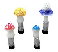 Shurzzesj Bouchons de tige de valve, bouchon de valve de pneu,Ensemble de bouchons d'air de pneu de champignon mignon 4 pièces résistant aux fuites | Ensemble de bouchons de valve drôle pour