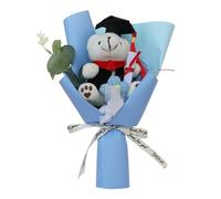 Shurzzesj Bouquet de fleurs avec ours de remise des diplômes, bouquet de fleurs avec ours de remise des diplômes | obtention du diplôme fait à la main,Composition florale longue durée avec bouquet en