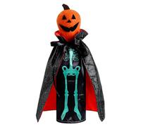 Shurzzesj Couvre-bouteille de vin d'Halloween, couvre-bouteille de vin, costume de bouteille de vin avec citrouille et crâne, couvertures décoratives de vin fantomatique de 12 pouces, sac de