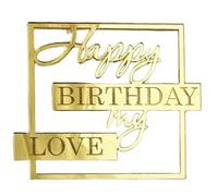 Shurzzesj Décoration de gâteau de joyeux anniversaire, décoration de gâteau | Décoration de gâteau acrylique Nouveauté Insert de gâteau unique,Décoration de gâteau de fête Amoureux Topper pour gâteau