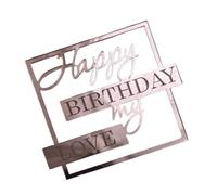 Shurzzesj Décoration de gâteau Happy My Love, Décoration de gâteau d'anniversaire - Fourniture de décoration de gâteau de fête d'anniversaire de mon amour | Décoration de gâteau pour la