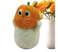 Shurzzesj Décoration fantôme, décoration fantôme pour arbre, fantômes d'Halloween en feutre de laine, figurines fantômes miniatures, ornements en feutre en peluche blanche, décorations d'Halloween