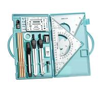 Shurzzesj Ensemble de géométrie, kit de dessin - Ensemble de géométrie professionnel de 16 pièces avec étui | Ensemble boussole et rapporteur, ensemble de dessin, fournitures d'architecture, crayons à