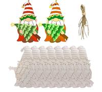 Shurzzesj Gnomes de Noël en bois, découpes en bois de gnome infinis,Panneaux de table en bois avec gnome pour garçon et fille de 10 pièces - Ornements de Noël peints pour tous les festivals,