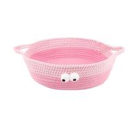 Shurzzesj Lit tissé pour chat d'intérieur | Lit gigogne lavable pour petit chien - Panier pour chat - Lit rond en coton tissé pour chiot et chaton