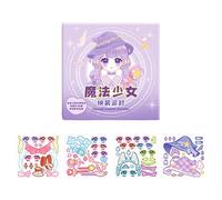 Shurzzesj Livre d'autocollants de spectacle de maquillage, beaux jouets brodés de princesse, jouets de maquillage faits à la main, magnifique livre d'autocollants de princesse pour l'école et la