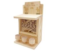 Shurzzesj Mangeoires d'écureuils d'extérieur,Mangeoire d'écureuils d'arbre, Mangeoire de fenêtre d'écureuil en bois Mangeoire d'écureuil avec barre d'écureuil, Mangeoire polyvalente pour