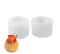 Shurzzesj Moules de bocaux en Silicone, moules en résine pour Pots de - Moule bougeoir avec Couvercle - Ensemble de moules pour bocaux d'ours avec Couvercle d'ours Moules pour
