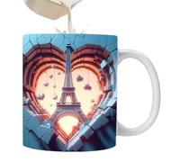 Shurzzesj Paris Tower - Tasse à café - Tasse à thé en céramique - Avec motif de la tour parisienne - Idéale pour le lait, les boissons, le café, le thé