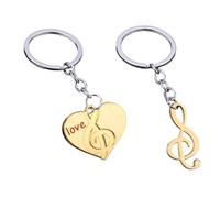 Shurzzesj Porte-clés couple note musicale, porte-clés couple note musicale | porte-clés avec symboles musicaux - porte-clés pour bijoux avec note musicale Porte-clés en métal pour mari et, or, Fare