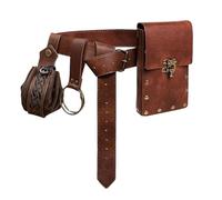 Shurzzesj Sac banane en cuir, sac banane Renaissance, sac banane rétro rock gothique, sac croisé au niveau des cuisses, des jambes, sac banane de style punk pour femme, marron, voir description, Voir