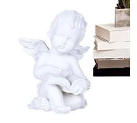 Shurzzesj Statues d'ange pour la décoration intérieure, Figurines d'ange,Décor de chérubin en résine Tenant des Fleurs - Sculpture d'ange pour décoration d'intérieur, Petites Figurines de fées,