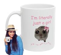 Shurzzesj Tasse de hamster triste, tasse de hamster | Tasse hilarante en céramique imprimée hamster de 11 oz | Accessoire de bureau hilarant Tasse de hamster triste pour faire rire tout le monde