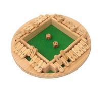 Shut The Box 4 Joueurs Jeu de dés Jeu de Plateau en Bois Mathématiques Traditionnel Pub Board Jeu de dés Mathématiques pour Enfants et Adultes (couleur bois)