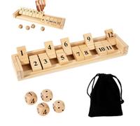 Shut The Box De Dés en Bois 12 Nombres Deux Joueurs Éducatif