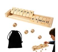 Shut The Box en Bois 12 Nombres Deux Joueurs Éducatif