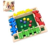 Shut The Box Game - Fun Table Math Game for Adults & Kids,Shut The Box Jeu de Dés en Bois,Classic Jeu de Société,Jeu de Table en Bois pour La Maison,La FêTe DéS de Jeux Bois pour 1 à 4 Joueurs (B)