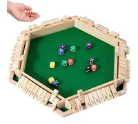 Shut The Box Game Jeu de 6 jeux de table en bois, jeu de dice classique, jeu de voyage, jeu de mathématiques traditionnelles, pub traditionnel, jeux de dice, fêtes familiales, jeux amusants (bois)