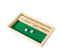 Shut The Box Game - Jeu de société classique en bois Shut-The-Box avec 12 jetons numérotés et couvercle | Front Porch Classics Jeu de dés pour le plaisir familial, parfait pour les anniversaires