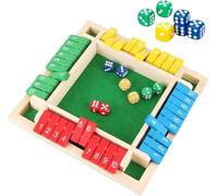 Shut The Box Game - Planche en bois pour 4 à 6 joueurs avec 8 dés, jouet d'apprentissage des mathématiques et de logique pour salle de classe, maison ou fête