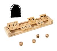 Shut The Box Game - Wooden 12 Number Board Game 10.87x2.48 inches Material: