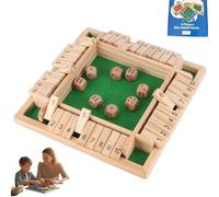 Shut The Box Game Wooden - Portable Family Board Game with Dice, Enhances Math Skills and Strategy, Perfect for Home, Classroom, Or Party Entertainment (Green)