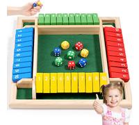 Shut The Box Jeu de 4 Joueurs Shut The Box Wooden Table Game,Jeu de société en Bois pour activités de Plein air,KTV,Voyages,fêtes (Couleur)