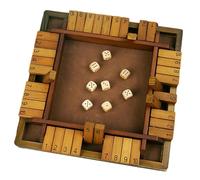 Shut The Box Jeu de dés en bois 4 côtés pour 2 à 4 joueurs Jeu familial de mathématiques et jouet éducatif pour parents et Table pour bar, fête, pub pour adultes